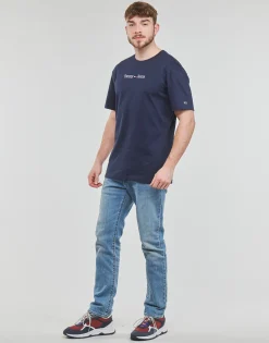 Tommy Jeans - TJM CLASSIC LINEAR LOGO TEE Marine Best