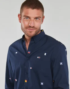 Tommy Jeans - TJM CLSC FLAG CRITTER SHIRT Marine