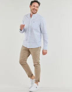 Clearance Tommy Jeans - TJM MAO STRIPE LINEN BLEND SHIRT