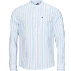 Clearance Tommy Jeans - TJM MAO STRIPE LINEN BLEND SHIRT