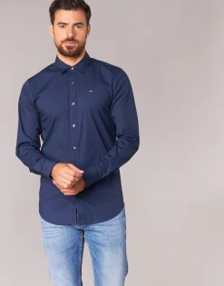 Outlet Tommy Jeans - TJM ORIGINAL STRETCH SHIRT Marine