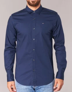Outlet Tommy Jeans - TJM ORIGINAL STRETCH SHIRT Marine