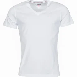 Tommy Jeans - TJM ORIGINAL JERSEY TEE V NECK Blanc Discount
