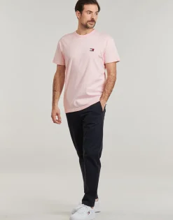 Online Tommy Jeans - TJM REG BADGE TEE EXT Rose