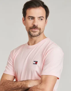 Online Tommy Jeans - TJM REG BADGE TEE EXT Rose