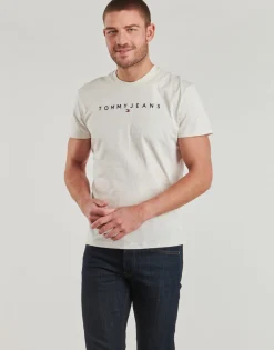 Best Tommy Jeans - TJM REG LINEAR LOGO TEE EXT Beige