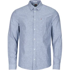 Tommy Jeans - TJM REG LINEN BLEND SHIRT Bleu