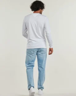 Clearance Tommy Jeans - TJM SLIM LINEAR CHST L/S TEE EXT Blanc
