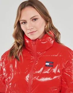 Sale Tommy Jeans - TJW BADGE GLOSSY PUFFER Rouge