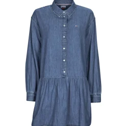 Tommy Jeans - TJW CHAMBRAY SHIRT DRESS Bleu