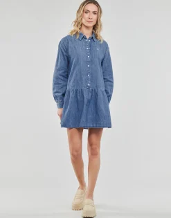 Tommy Jeans - TJW CHAMBRAY SHIRT DRESS Bleu