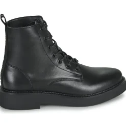Discount Tommy Jeans - TJW LACE UP FLAT BOOT Noir