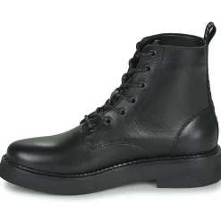 Discount Tommy Jeans - TJW LACE UP FLAT BOOT Noir