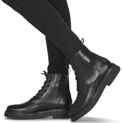 Discount Tommy Jeans - TJW LACE UP FLAT BOOT Noir