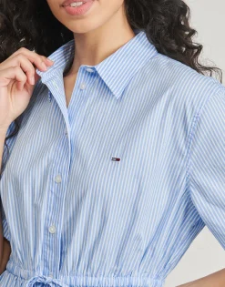 Clearance Tommy Jeans - TJW MINI STRIPE SHIRT DRESS Bleu