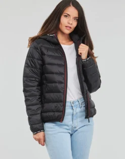 Tommy Jeans - TJW QUILTED TAPE HOODED JACKET Noir Sale