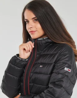 Tommy Jeans - TJW QUILTED TAPE HOODED JACKET Noir Sale