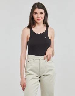 Hot Tommy Jeans - TJW SKINNY RIB BABYLOCK TANK Noir