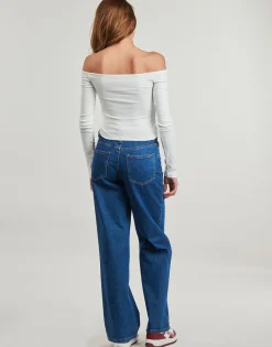 Tommy Jeans - TJW SLIM ESSENTIAL BOAT NECK LS Blanc Sale