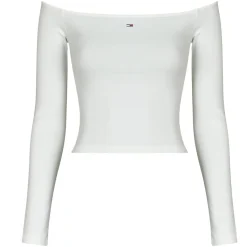 Tommy Jeans - TJW SLIM ESSENTIAL BOAT NECK LS Blanc Sale