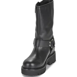 Tommy Jeans - TJW URBAN BIKER BOOT LEATHER Noir Clearance