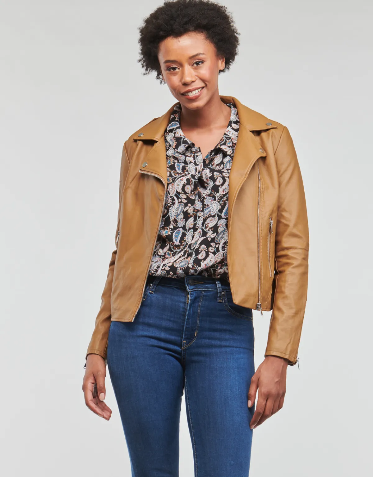 Vila - VICARA COATED JACKET Marron Hot