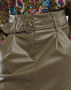 Vila - VICHOOSY HW COATED SKIRT Marron Sale